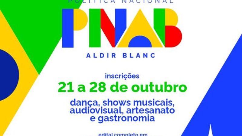 Inscrições abertas para a Lei Aldir Blanc